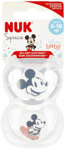 NUK Space Soother Pacifier Disney 6-18m 2pcs, grey