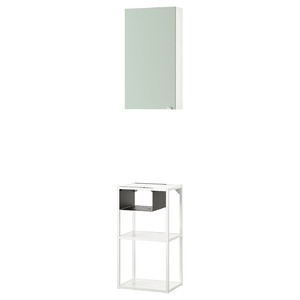 ENHET Storage combination, white/pale grey-green, 40x30x150 cm