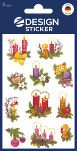 Christmas Arrangement/Wreath Stickers, 80x160 mm, 2 Sheets