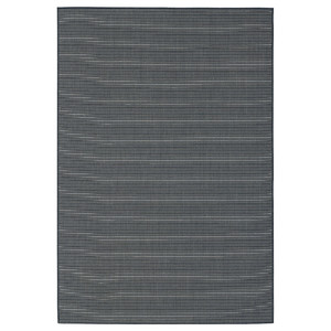 LUFTFARTYG Rug flatwoven, in/outdoor, black/stripe, 160x230 cm