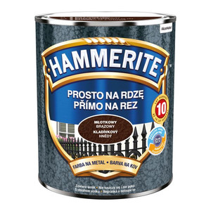 Hammerite Direct To Rust Metal Paint 0.7l, hammered brown