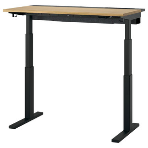 MITTZON Desk sit/stand, electric oak veneer/black, 120x60 cm