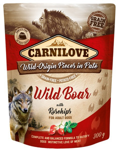 Carnilove Dog Food Wildboar & Rosehips in Pate 300g