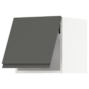 METOD Wall cabinet horizontal w push-open, white/Voxtorp dark grey, 40x40 cm