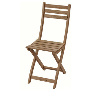 ASKHOLMEN Chair, outdoor, foldable, grey-brown stained