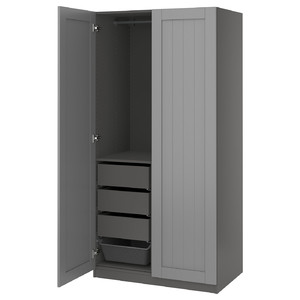 PAX / GULLABERG Wardrobe combination, dark grey/grey, 100x60x201 cm