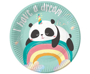 Paper Party Plate Dreamy Panda 18cm 6pcs