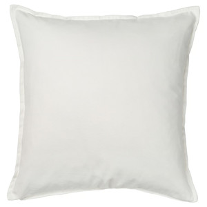 FACELIOR Cushion cover, white/embroidery dark orange, 50x50 cm