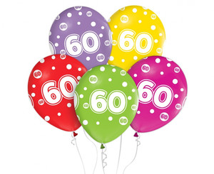 Balloons 60th Birthday 12" 5pcs