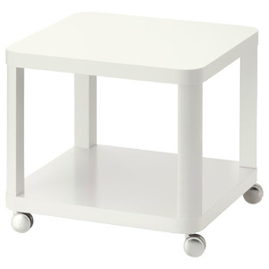 TINGBY Side table on casters, white, 50x50 cm