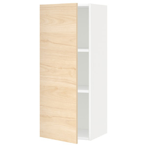 METOD Wall cabinet with shelves, white/Askersund light ash effect, 40x100 cm