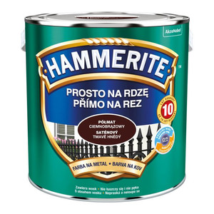 Hammerite Direct To Rust Metal Paint 2.5l, semi-matt dark brown