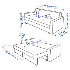 FRIHETEN 3-seat sofa-bed, Faringe brown-orange