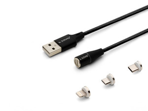 Savio Cable USB Magnetic 3in1 CL-155, black
