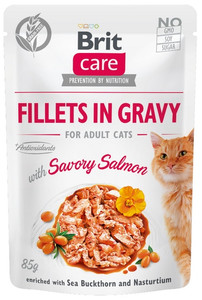 Brit Care Cat Fillets In Gravy Savory Salmon Pouch 85g