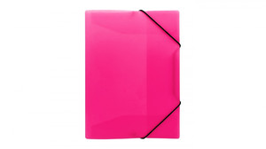 Document File Folder with Elastic Band A4 PP, neon pink