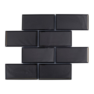 Glass Mosaic Tile Metro 29.8 x 29.8 cm, big, black, 1pc