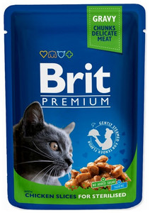 Brit Premium Cat Adult Chicken Slices Sterilised 100g