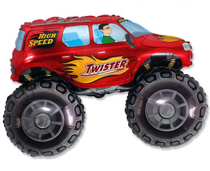 Foil Balloon Twister Vehicle, red, 24"