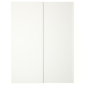 HASVIK Pair of sliding doors, white, 150x201 cm
