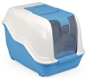 MPS Cat Toilet Litter Box Netta 54x39x40cm, white-blue