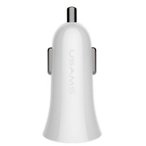 USAMS Car Charger US-CC013 2xUSB 2.1A Trumpet, white