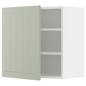 METOD Wall cabinet with shelves, white/Stensund light green, 60x60 cm