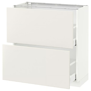 METOD / MAXIMERA Base cabinet with 2 drawers, white, Veddinge white, 80x37 cm