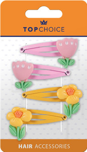 Top Choice Hair Clip Flower 4pcs