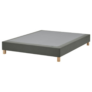 LYNGÖR Spring mattress base, incl leg/dark grey, 140x200 cm