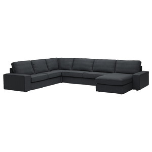 KIVIK Corner sofa, 6-seat w chaise longue, Tresund anthracite