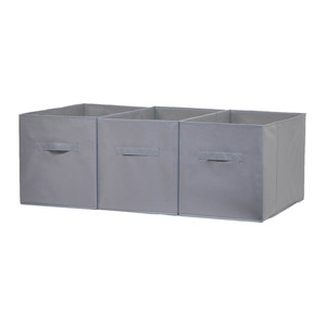 Clothes Storage Box 31 x 55 x 33 cm, grey, 3 pack