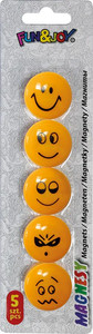 Magnets Emoji Round 29mm 6pcs, orange