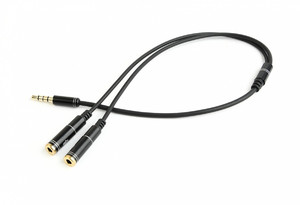 Gembird 3.5mm Audio + Microphone Adapter Cable, 0.2m, metal connectors