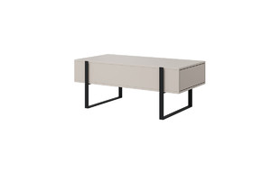 Coffee Table with 2 Drawers Verica, cashmere/black legs