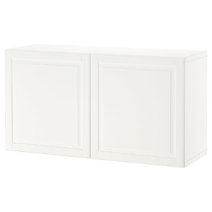 BESTÅ Shelf unit with doors, white/Smeviken white, 120x42x64 cm