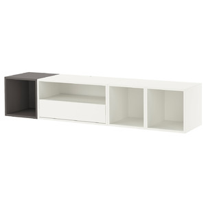 EKET Media storage combination, white/dark grey, 175x35x35 cm