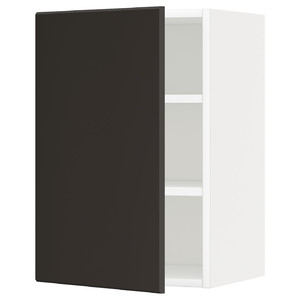 METOD Wall cabinet with shelves, white/Kungsbacka anthracite, 40x60 cm