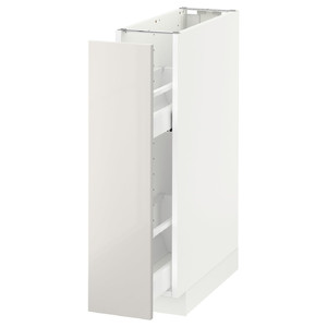 METOD Base cabinet/pull-out int fittings, white, Ringhult light grey, 20x60 cm