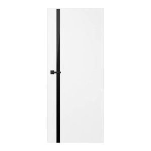 Internal Door Exmoor 70, right, white, black glazing