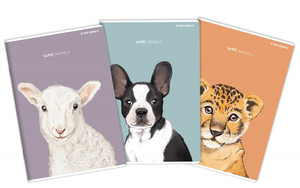 Notebook A4 60 Sheets Plain Sweet Animal, 10-pack, assorted patterns