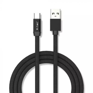 V-TAC Cable USB Type-C M 1m 2.4A, black