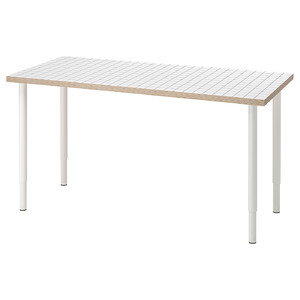 LAGKAPTEN / OLOV Desk, white anthracite/white, 140x60 cm