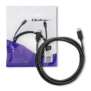 Qoltec Cable USB 3.1 type-C male 2.5m