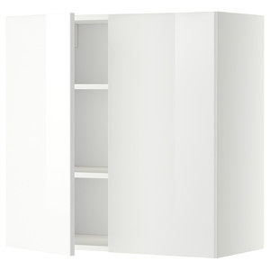 METOD Wall cabinet with shelves/2 doors, white/Ringhult white, 80x80 cm