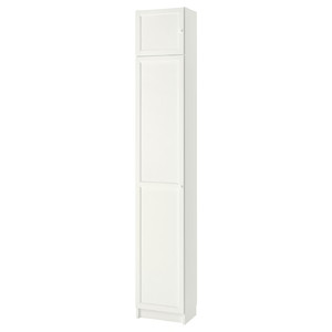 BILLY / OXBERG Bookcase w height extension ut/drs, white, 40x30x237 cm