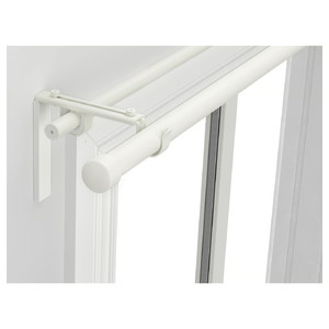 RÄCKA / HUGAD Double curtain rod combination, white, 120-210 cm