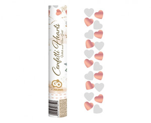 Confetti Hearts 30cm, rose-gold & white