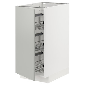METOD Base cabinet with wire baskets, white/Havstorp light grey, 40x60 cm