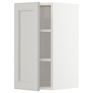 METOD Wall cabinet with shelves, white/Lerhyttan light grey, 30x60 cm